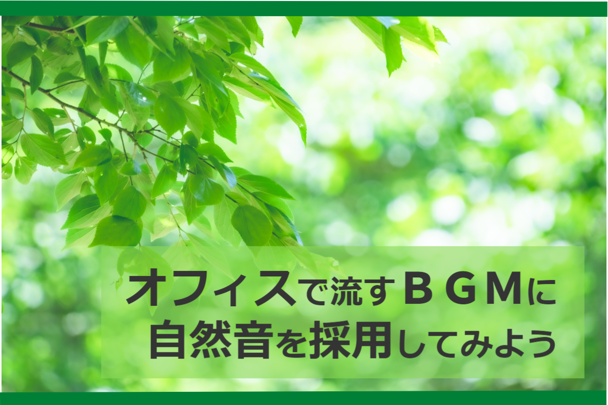 「音」で環境改善！？オフィスで流すBGMに自然音を採用してみよう